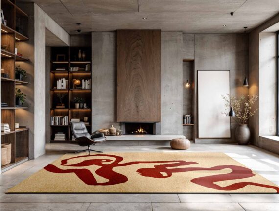 Louis De Poortere rug Craft Ribbon 9847 Imperial Red interior